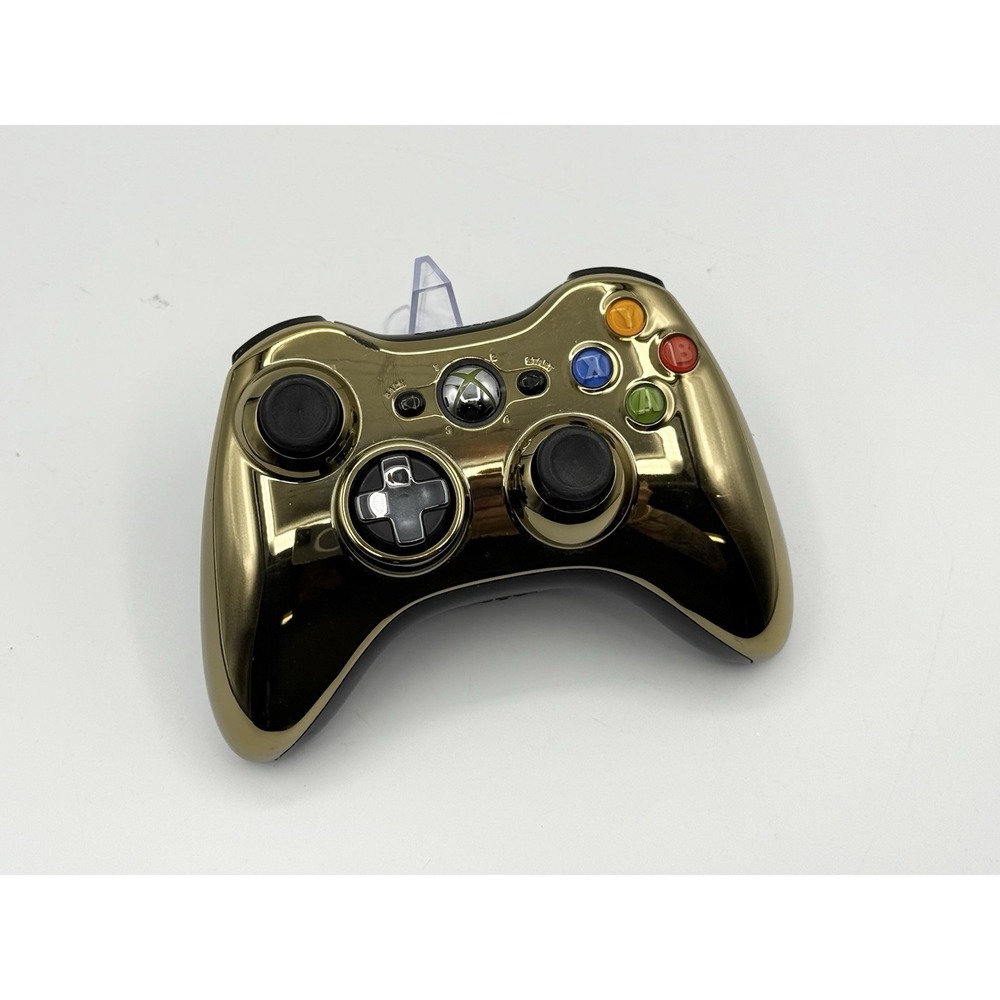 OEM Microsoft Xbox 360 Wireless Controller 1403 Gold Chrome - Tested and Working